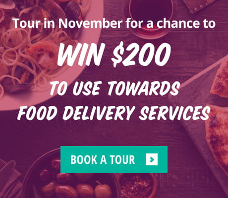 Tour in November for a chance to win 200$ to use towards Food delivery services.